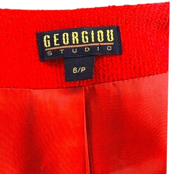 Georgiou Studio Vintage Red Wool/Nylon Womens Jacket With Gold Tassel Zipper - Picture 3 of 11